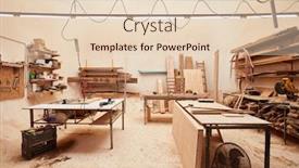  Presentation with workshop - Cool new PPT theme with large-room-as-a-workshop backdrop and a lemonade colored foreground