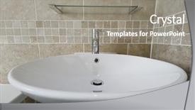  Presentation with wash - Presentation design featuring large round bowl like ceramic hand wash basin background and a gray colored foreground