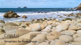  Presentation with stones - Colorful slides enhanced with large-round-stones-on-porth backdrop and a coral colored foreground