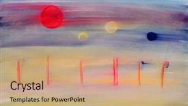  Presentation with oil and gas - PPT theme having large scale original oil painting background and a coral colored foreground