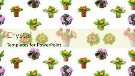  Presentation with tulips - PPT theme featuring large-seamless-pattern-fresh-violets background and a blonde colored foreground