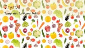  Presentation with fresh fruits vegetables - Slides having large-seamless-pattern-of-fresh background and a blonde colored foreground