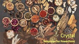  Presentation with chinese drug - Theme having large selection of traditional chinese background and a tawny brown colored foreground