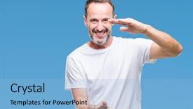  Presentation with symbol - Cool new slide deck with large size sign measure symbol backdrop and a light blue colored foreground