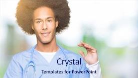  Presentation with doctor african - Cool new slide deck with large size sign measure symbol backdrop and a sky blue colored foreground