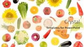  Presentation with square - Beautiful PPT theme featuring large-square-set-of-vegetables backdrop and a blonde colored foreground