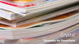  Presentation with magazines - Amazing slides having large-stack-of-a-variety backdrop and a gray colored foreground