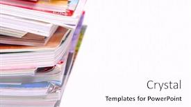  Presentation with magazines - Slide set consisting of large-stack-of-a-variety background and a white colored foreground