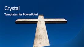  Presentation with stone cross - Colorful slide deck enhanced with large stone cross against clear backdrop and a navy blue colored foreground