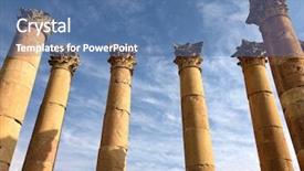  Presentation with roman column - Presentation having large stone roman columns background and a ocean colored foreground