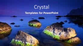  Presentation with algae - Presentation theme with large-stones-covered-with-algae background and a navy blue colored foreground