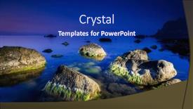  Presentation with algae - Presentation design featuring large-stones-covered-with-algae background and a navy blue colored foreground