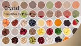  Presentation with porcelain - Presentation design consisting of large super food selection background and a coral colored foreground