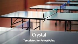  Presentation with sports table tennis - PPT theme with large table for playing tennis background and a gray colored foreground