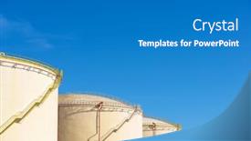  Presentation with fuel storage - Presentation theme featuring large-tanks-for-fuel-storage background and a teal colored foreground