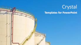  Presentation with fuel storage - Slide deck with large-tanks-for-fuel-storage background and a teal colored foreground