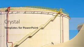  Presentation with fuel storage - PPT theme featuring large-tanks-for-fuel-storage background and a lemonade colored foreground