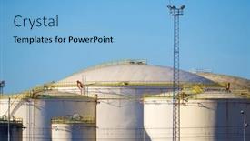  Presentation with fuel storage - Presentation theme consisting of large-tanks-for-fuel-storage background and a light blue colored foreground
