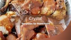  Presentation with bbq chicken - Cool new presentation theme with large-tin-pan-of-bbq backdrop and a red colored foreground