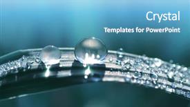 Presentation with dew drop - Theme enhanced with large transparent drop of water background and a teal colored foreground