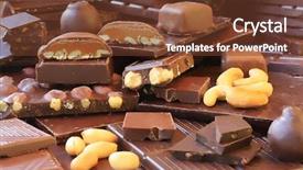  Presentation with quality improvement - Slide set having large variety of quality chocolates background and a tawny brown colored foreground