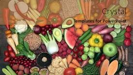  Presentation with food minerals - Colorful theme enhanced with large-vegan-health-food-collection backdrop and a coral colored foreground