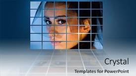  Presentation with video production - Audience pleasing presentation theme consisting of large video wall television production backdrop and a light blue colored foreground