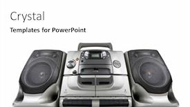  Presentation with boom box - Colorful presentation design enhanced with large-vintage-boom-box-portable backdrop and a white colored foreground