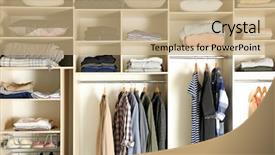  Presentation with closet - Beautiful presentation theme featuring large wardrobe closet with different backdrop and a coral colored foreground