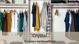  Presentation with closet - Theme having large wardrobe closet with different background and a mint green colored foreground