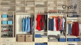  Presentation with closet - Slides enhanced with large wardrobe closet with different background and a coral colored foreground