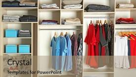  Presentation with closet - Cool new presentation design with large wardrobe closet with different backdrop and a coral colored foreground