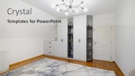  Presentation with cabinet - Presentation design featuring large-white-cabinet-and-sideboard background and a light gray colored foreground