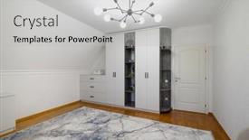  Presentation with cabinet - Slide set consisting of large-white-cabinet-and-sideboard background and a light gray colored foreground