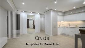  Presentation with kitchen furniture - Presentation theme with large-white-room-connected background and a light gray colored foreground