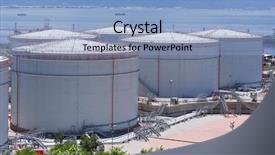  Presentation with petrol storage - Theme consisting of large white tanks for petrol background and a light blue colored foreground