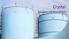  Presentation with oil tanks - Slides with large white tanks for petrol background and a sky blue colored foreground