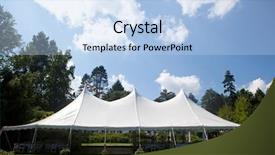  Presentation with tent - Presentation design having large white wedding tent set background and a light blue colored foreground