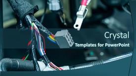  Presentation with electricians - Presentation theme enhanced with large-wide-cable-with-wires background and a ocean colored foreground