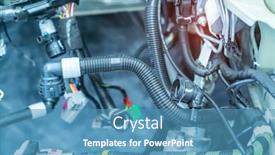  Presentation with electricians - PPT theme with large-wide-cable-with-wires background and a teal colored foreground