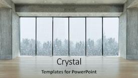  Presentation with snow tree - Colorful slide set enhanced with large windows with snow backdrop and a light gray colored foreground