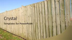  Presentation with wooden - Slide set with large wooden perimeter fence background and a coral colored foreground