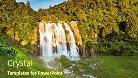  Presentation with water sun - PPT layouts enhanced with largest-and-most-powerful-waterfall background and a tawny brown colored foreground