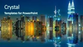  Presentation with malaysia - Slide deck consisting of largest city of malaysia background and a ocean colored foreground