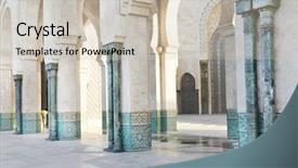  Presentation with third world - Audience pleasing presentation design consisting of largest mosque in the world backdrop and a soft green colored foreground