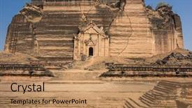  Presentation with world bank - Slide deck having largest stupa in the world background and a  colored foreground