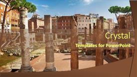  Presentation with rome - PPT theme enhanced with largo-argentina-in-rome background and a tawny brown colored foreground