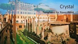  Presentation with rome - Amazing theme having largo-argentina-in-rome backdrop and a light blue colored foreground