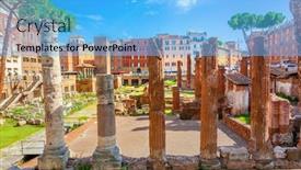  Presentation with rome italy - PPT theme consisting of largo-di-torre-argentina-square background and a light blue colored foreground