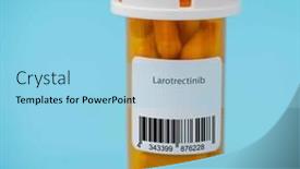  Presentation with medical concept - Presentation featuring larotrectinib-medication-used-to-treat background and a light blue colored foreground
